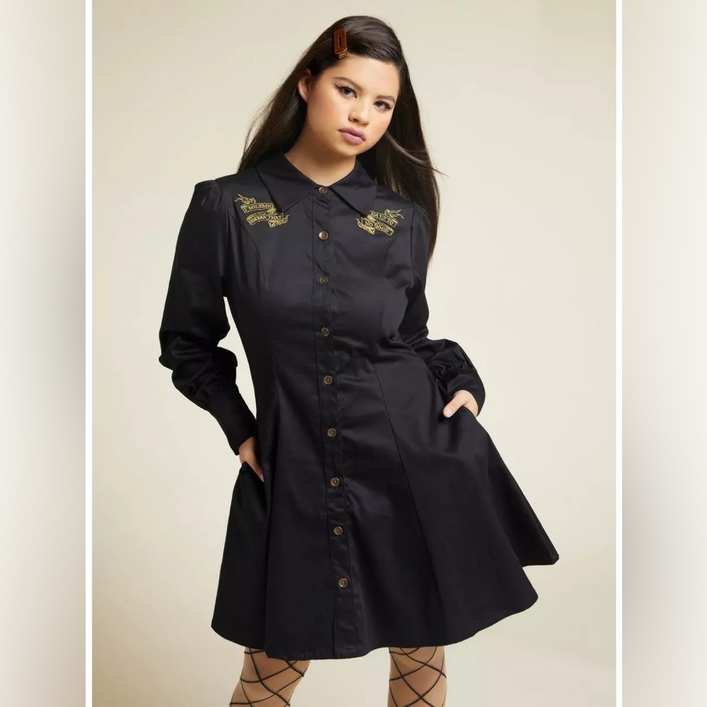 HARRY POTTER Marauder’s Map Long Sleeve Collared DRESS!